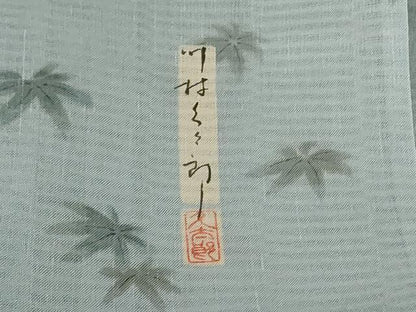 平和屋着物＊夏物　二代目 川村久太郎　訪問着　紗紬　笹文　正絹　逸品　AABK6659jd