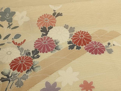 平和屋着物＊夏物　訪問着　絽　流水筏花文　銀彩　正絹　逸品　AABK6661jd