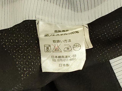 平和屋着物＊夏物　小紋　紗　市松花文　黒地　洗える着物　AABK6670jd
