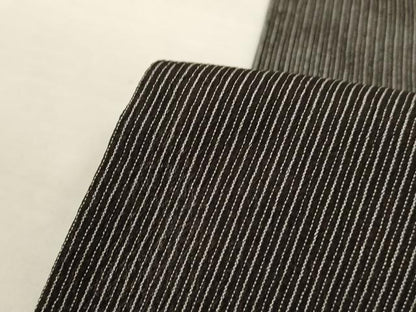平和屋着物▽本塩沢　単衣　変わり市松文様　黒地　正絹　逸品　AABK6673jd