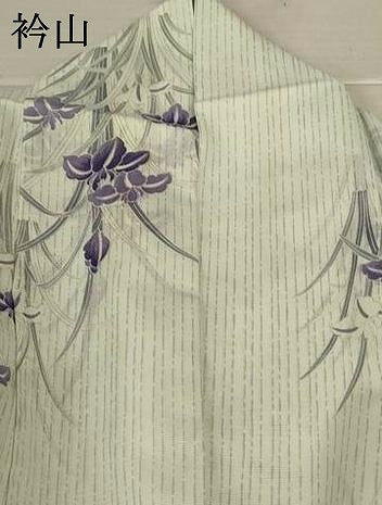 平和屋着物＊夏物　小紋　絽　草花文　洗える着物　AABK6674jd