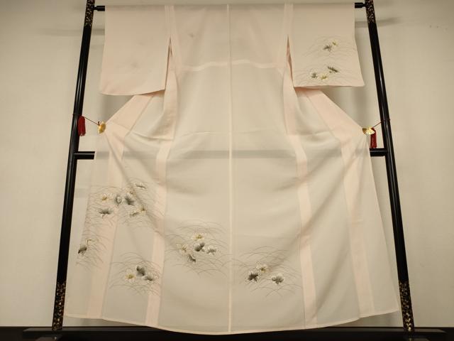 平和屋着物＊夏物　訪問着　絽　芝花文　金彩　正絹　逸品　AABK6680jd
