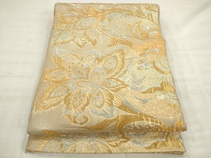 平和屋着物◎六通柄　京袋帯　更紗花文　金銀糸　正絹　逸品　AABK6684pf