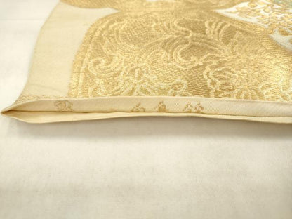平和屋着物◎西陣　服部織物謹製　六通柄　本袋帯　鳳凰花文　白鳥錦　金糸　正絹　逸品　AABK6692pf