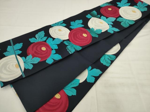 平和屋着物◎六通柄袋帯　光琳菊　金糸　正絹　逸品　AABK6695pf
