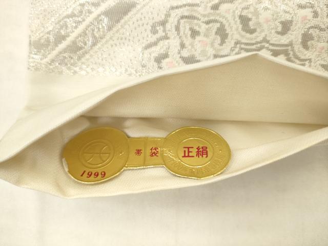 平和屋着物◎西陣　六通柄袋帯　唐織　彩松錦　蜀江花文　プラチナ二重箔織　証紙付き　正絹　逸品　AABK6700pf