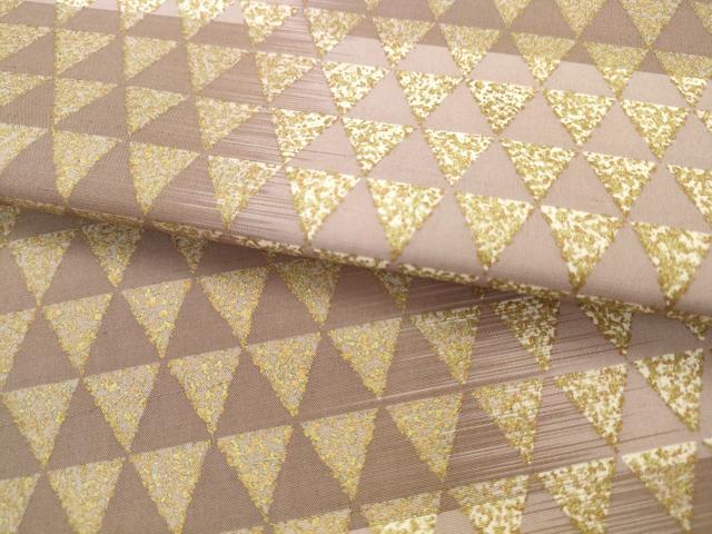 平和屋着物●伝統工芸品　伊那紬　手織り　全通柄袋帯　鱗文　金彩　正絹　逸品　AABK6705pf