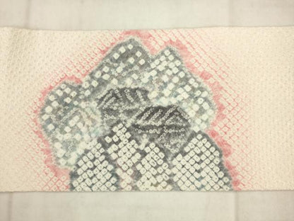 平和屋着物●名門　藤娘きぬたや・総絞り　九寸名古屋帯　風景文　正絹　逸品　AABK6711pf