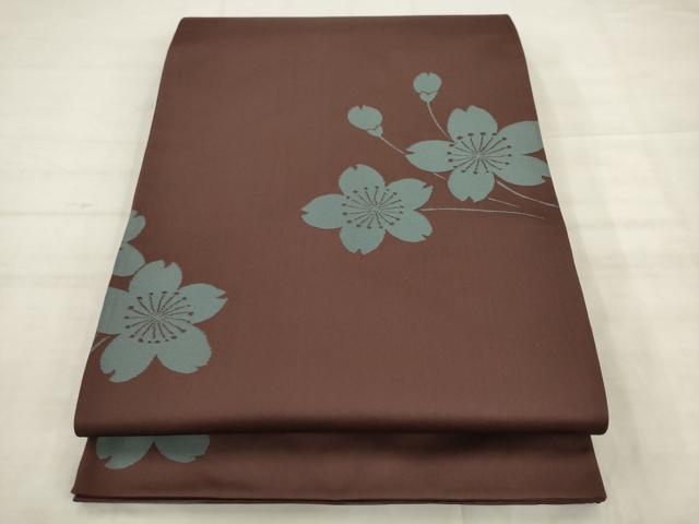 平和屋着物●世界的人形師　辻村寿三郎　ジュサブロー　六通柄袋帯　桜　正絹　逸品　AABK6712pf