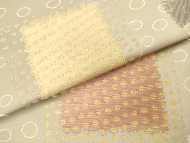 平和屋着物●「美しいキモノ」お馴染みのメーカー　となみ織物　六通柄袋帯　幾何学文様　金銀糸　正絹　逸品　AABK6716pf