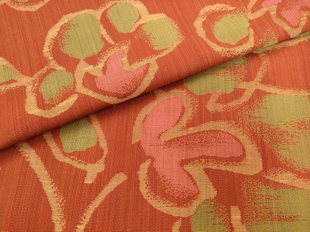 平和屋着物●桝屋高尾　六通柄　本袋帯　草花文　正絹　逸品　AABK6723pf