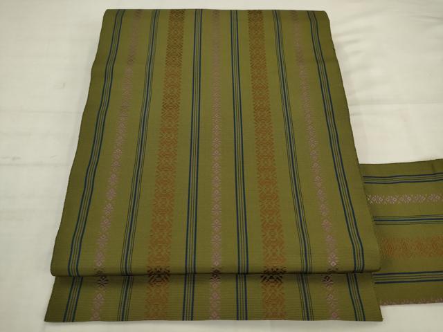 平和屋着物●本場筑前博多織　八寸名古屋帯　献上　正絹　逸品　AABK6725pf