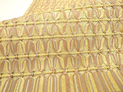平和屋着物●ひなや工房　くむ・あむ・おる　伊豆蔵明彦　太鼓柄袋帯　間道　金糸　正絹　逸品　AABK6732pf