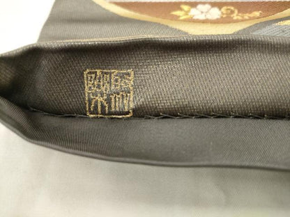平和屋着物●西陣　京の名門　じゅらく謹製　六通柄袋帯　花菱文　金銀糸　正絹　逸品　AABK6745pf