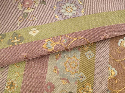 平和屋着物●ひなや工房　くむ・あむ・おる　伊豆蔵明彦　太鼓柄袋帯　総刺繍　飾花文　金糸　正絹　逸品　AABK6752pf
