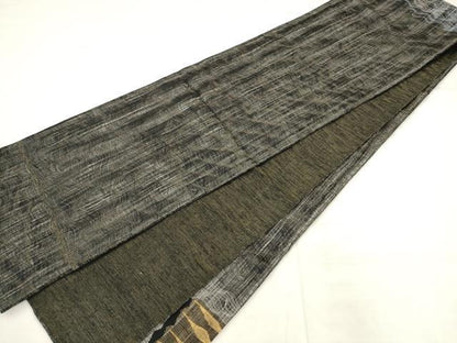 平和屋着物▽太鼓柄袋帯　スリーシーズン　春夏秋　櫛織　幾何学文様　金糸　正絹　逸品　AABK6756pf