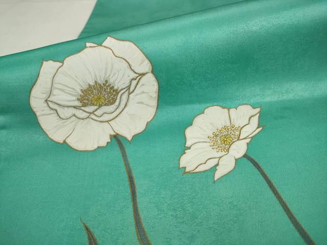 平和屋着物●染色作家　田中文子　太鼓柄袋帯　草花文　金彩　正絹　逸品　AABK6764pf