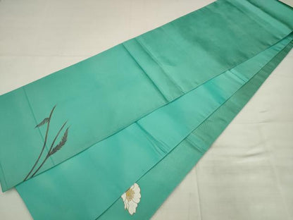 平和屋着物●染色作家　田中文子　太鼓柄袋帯　草花文　金彩　正絹　逸品　AABK6764pf