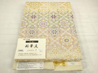 平和屋着物●西陣　やまひで謹製　六通柄袋帯　新華文　金糸　証紙付き　正絹　逸品　AABK6770pf