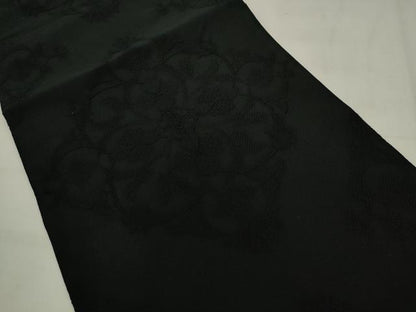 平和屋着物●綴れ　八寸名古屋帯　飾花文　黒地　正絹　逸品　AABK6778pf