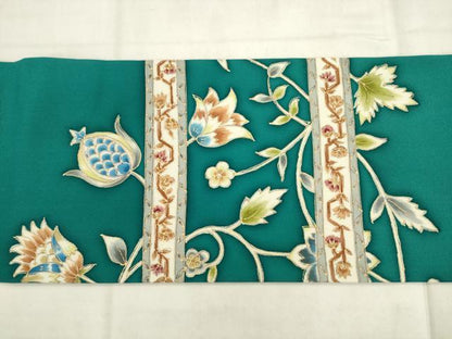 平和屋着物●塩瀬　つけ帯　更紗花間道　金彩　正絹　逸品　AABK6785pf
