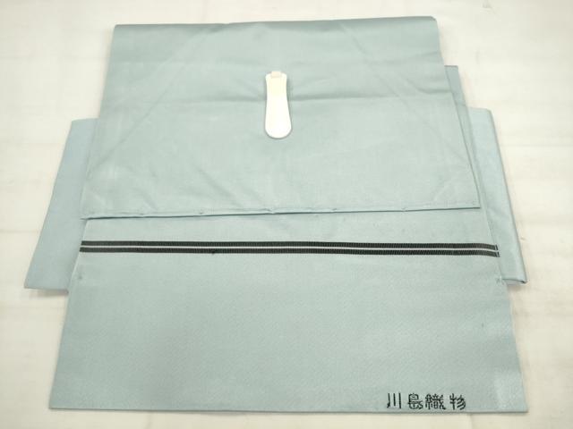 平和屋着物●西陣　川島織物　つけ帯　更紗花文　ワンポイント　湊鼠色　正絹　逸品　AABK6786pf