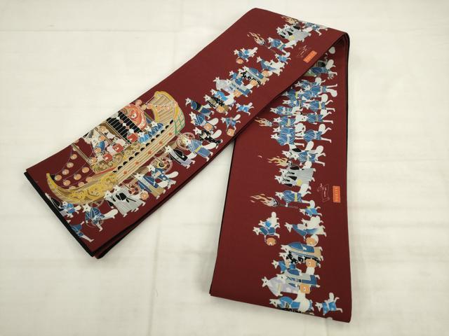 平和屋着物●半幅帯　染模様　some-pri　祭礼　狐　AABK6790pf