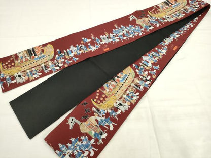 平和屋着物●半幅帯　染模様　some-pri　祭礼　狐　AABK6790pf