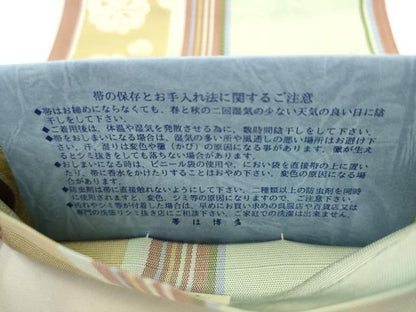 平和屋着物●本場筑前博多織　半幅帯　円舞曲　小野和也作　証紙付き　正絹　逸品　AABK6795pf