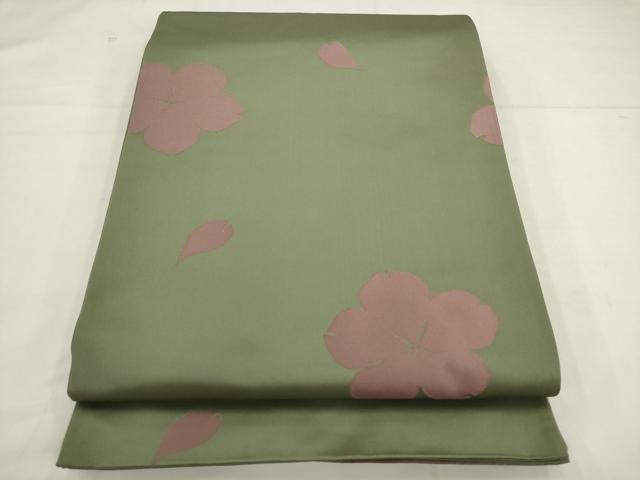 平和屋着物●世界的人形師 辻村寿三郎 ジュサブロー 六通柄袋帯 舞桜文 正絹 逸品 AABK6799pf