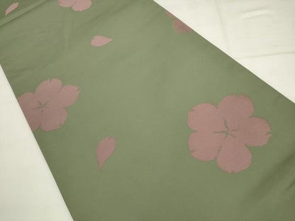 平和屋着物●世界的人形師 辻村寿三郎 ジュサブロー 六通柄袋帯 舞桜文 正絹 逸品 AABK6799pf