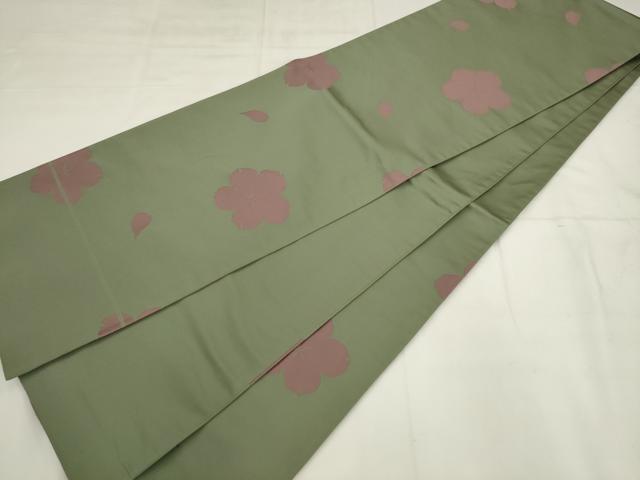 平和屋着物●世界的人形師 辻村寿三郎 ジュサブロー 六通柄袋帯 舞桜文 正絹 逸品 AABK6799pf