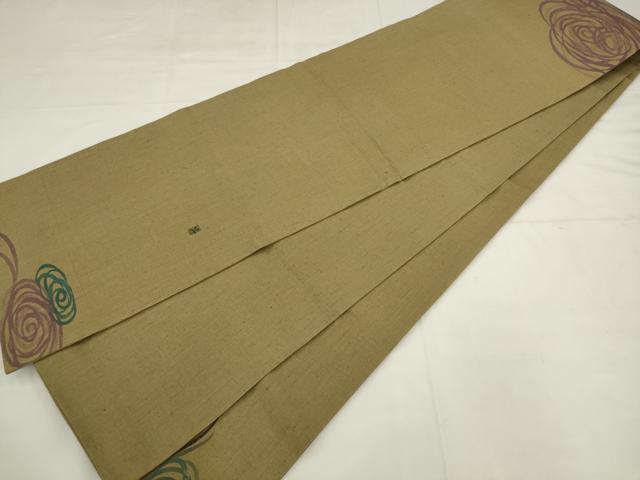平和屋着物●太鼓柄袋帯 作家物 紬地 流水文 金彩 正絹 逸品 AABK6800pf
