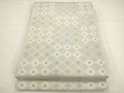 平和屋着物●六通柄袋帯　唐織　花尽くし　金糸　正絹　逸品　AABK6803pf
