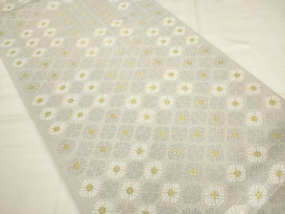 平和屋着物●六通柄袋帯　唐織　花尽くし　金糸　正絹　逸品　AABK6803pf
