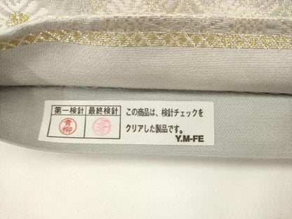 平和屋着物●六通柄袋帯　唐織　花尽くし　金糸　正絹　逸品　AABK6803pf