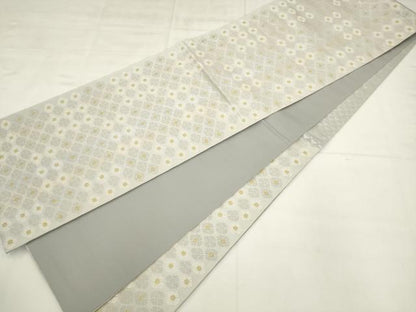 平和屋着物●六通柄袋帯　唐織　花尽くし　金糸　正絹　逸品　AABK6803pf