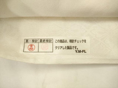 平和屋着物●六通柄袋帯　優美唐織　花菱文　金糸　正絹　逸品　AABK6807pf