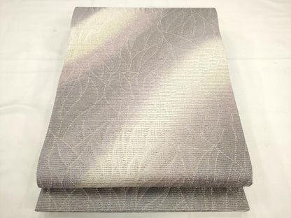 平和屋着物●両面全通柄袋帯　霞文　金糸　正絹　逸品　AABK6808pf