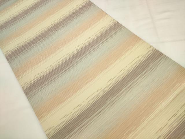 平和屋着物●両面全通柄袋帯　霞文　金糸　正絹　逸品　AABK6808pf