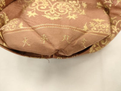 平和屋着物●全通柄九寸名古屋帯　天平丸文　金糸　正絹　逸品　AABK6817pf