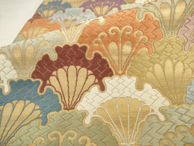 平和屋着物●六通柄袋帯 唐織 青海波 正絹 逸品 AABK6818pf