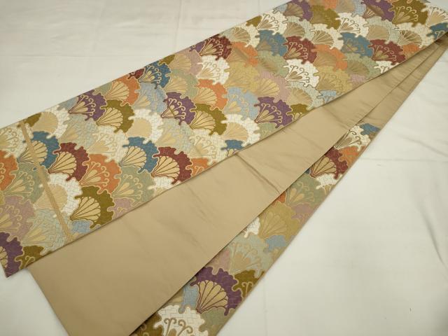 平和屋着物●六通柄袋帯 唐織 青海波 正絹 逸品 AABK6818pf