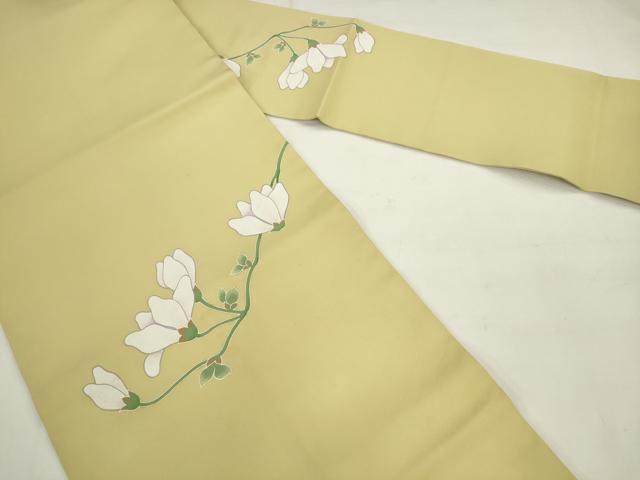 平和屋着物●塩瀬　九寸名古屋帯　枝花文　正絹　逸品　AABK6824pf