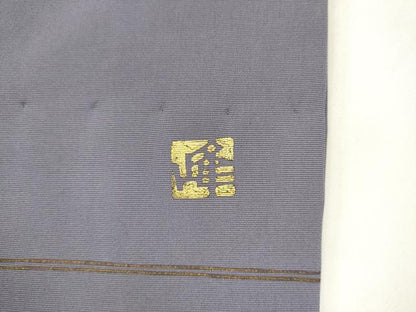 平和屋着物●京繍作家　合田峰太郎　塩瀬　九寸名古屋帯　刺繍　流水舞葉文　金彩　正絹　逸品　AABK6825pf