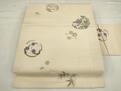 平和屋着物●九寸名古屋帯　唐織　京ロマン　正絹　逸品　AABK6836pf