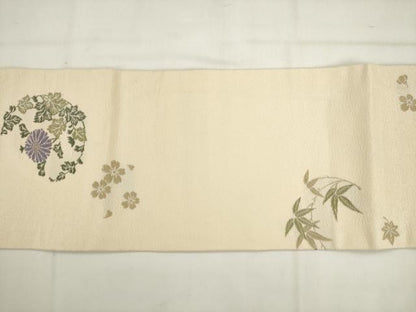 平和屋着物●九寸名古屋帯　唐織　京ロマン　正絹　逸品　AABK6836pf