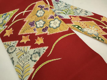 平和屋着物●九寸名古屋帯　辻が花　鬼しぼ縮緬　正絹　逸品　AABK6846pf