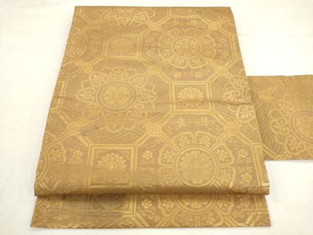 平和屋着物●西陣　川島織物　九寸名古屋帯　蜀江花文　金糸　正絹　逸品　AABK6850pf