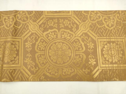 平和屋着物●西陣　川島織物　九寸名古屋帯　蜀江花文　金糸　正絹　逸品　AABK6850pf